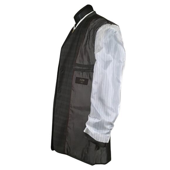 Tasso Elba Men’s Blazer 40R Brown Plaid – Reda Super 120s 100% Pure New Wool - Picture 14 of 16